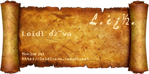 Leidl Éva névjegykártya