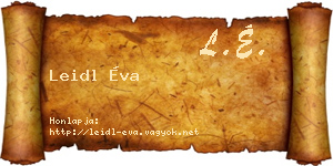 Leidl Éva névjegykártya